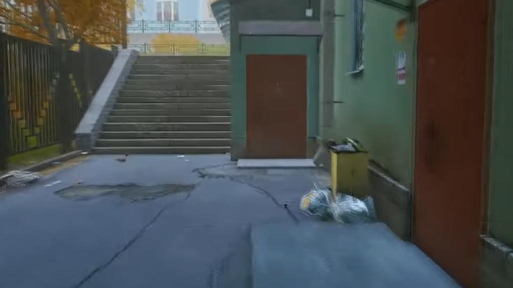 Brown door that leads to the transit