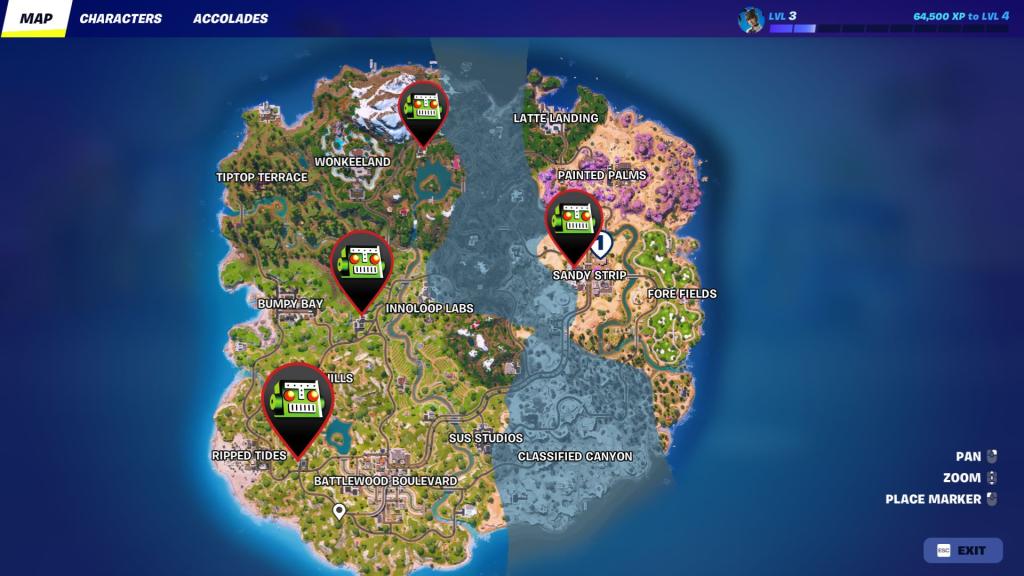 Battle Bus Wheel locations in Fortnite