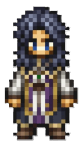 Pius, a long-haired man wearing white and purple robes in Octopath Traveler 0