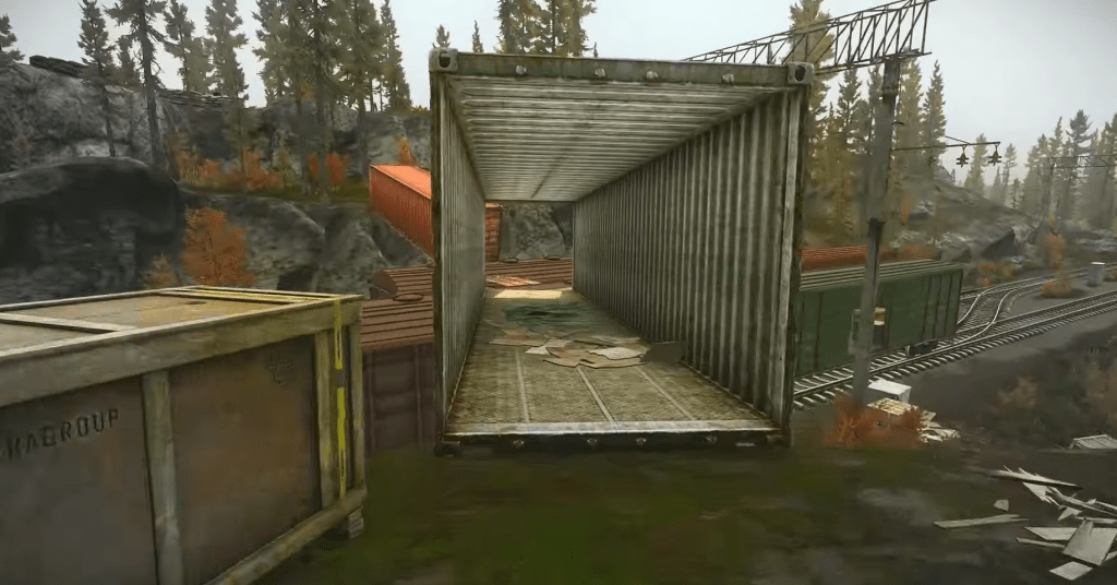 Containers leading to the Smuggler's Escape Tunnel