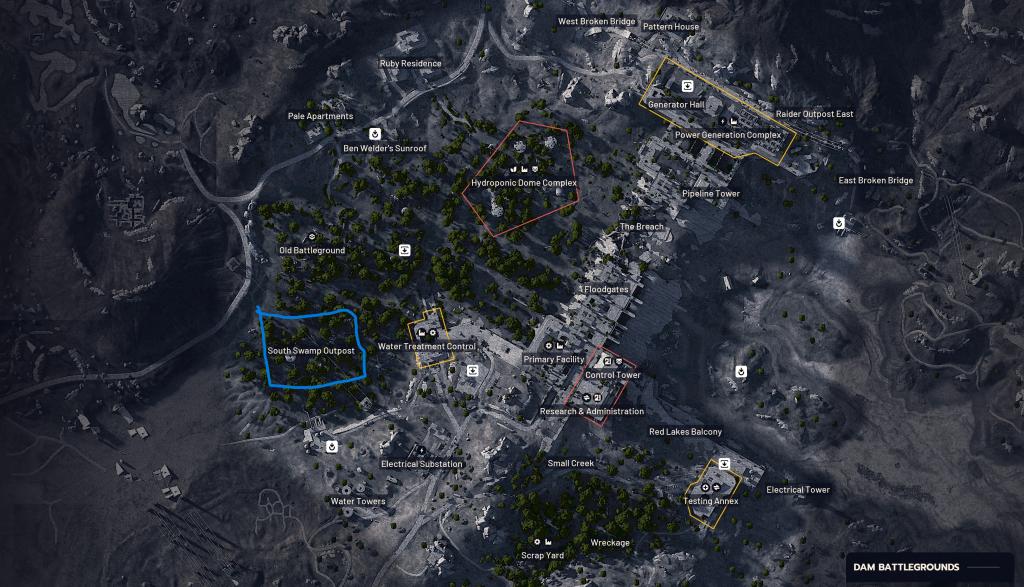 South Swamp location in ARC Raiders