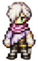 Therion, a white-haired man with a pink scarf and light purple tunic.