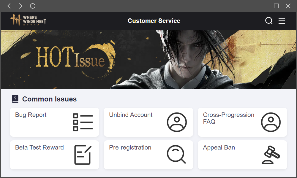 Option to unbind account in Where Winds Meet