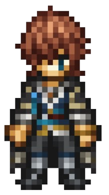 A man with orangey mid-length hair swooping down in front of one of his eyes.