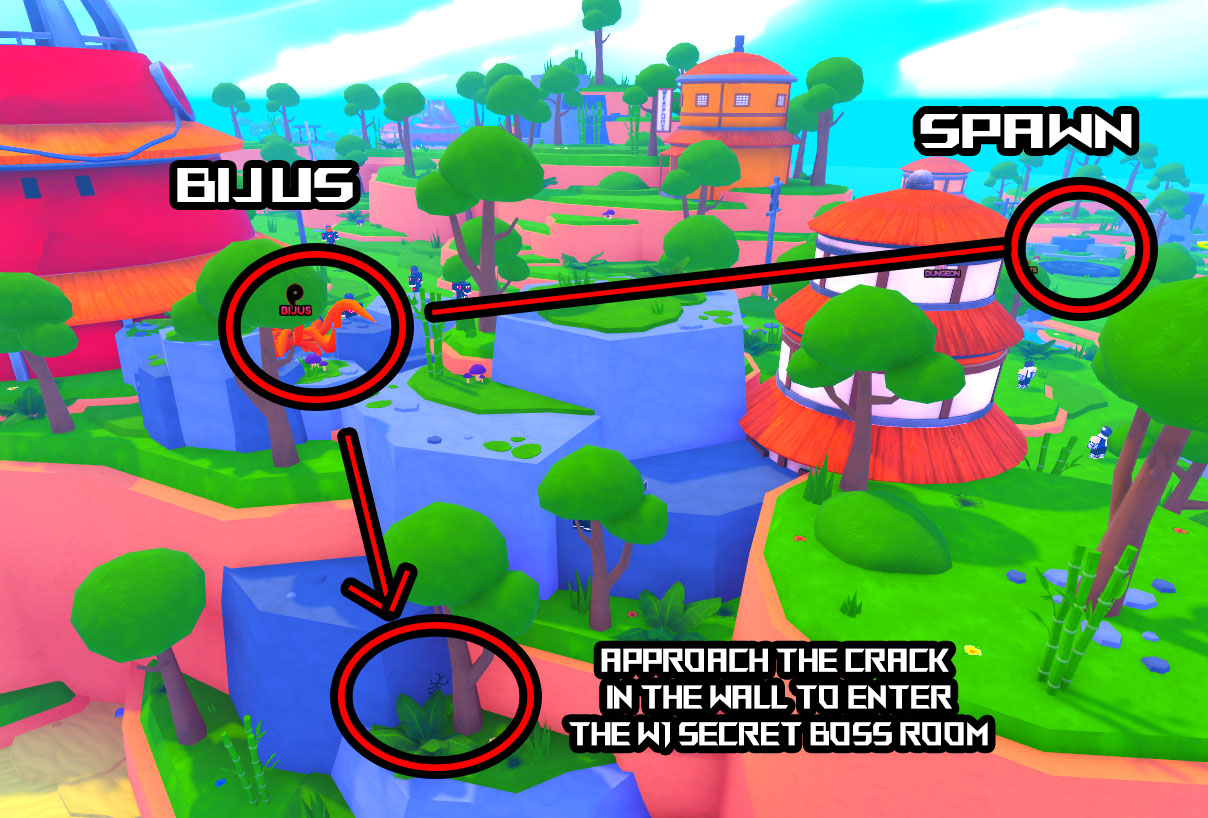 anime weapons world 1 secret boss location itaxin