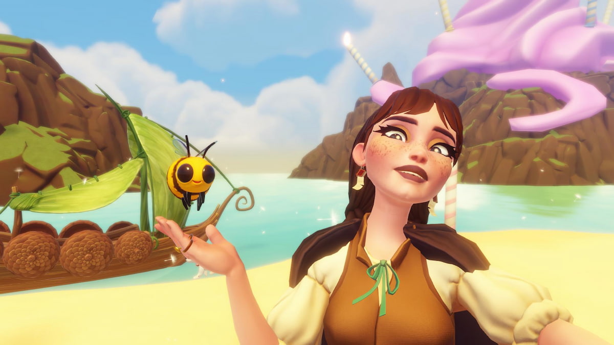 Taking picture with sweet bee in disney dreamlight valley