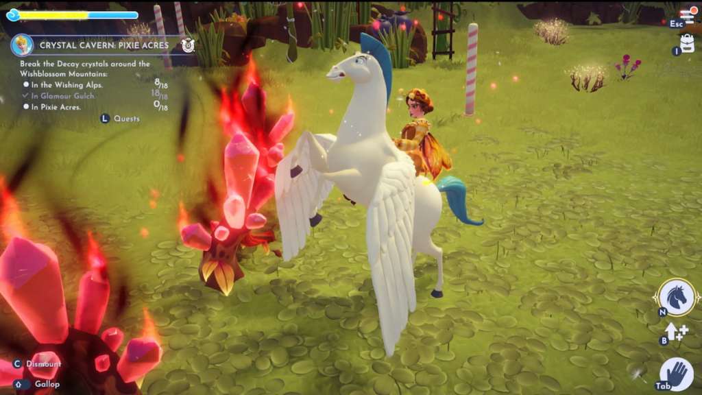 Breaking crystals outside in disney dreamlight valley