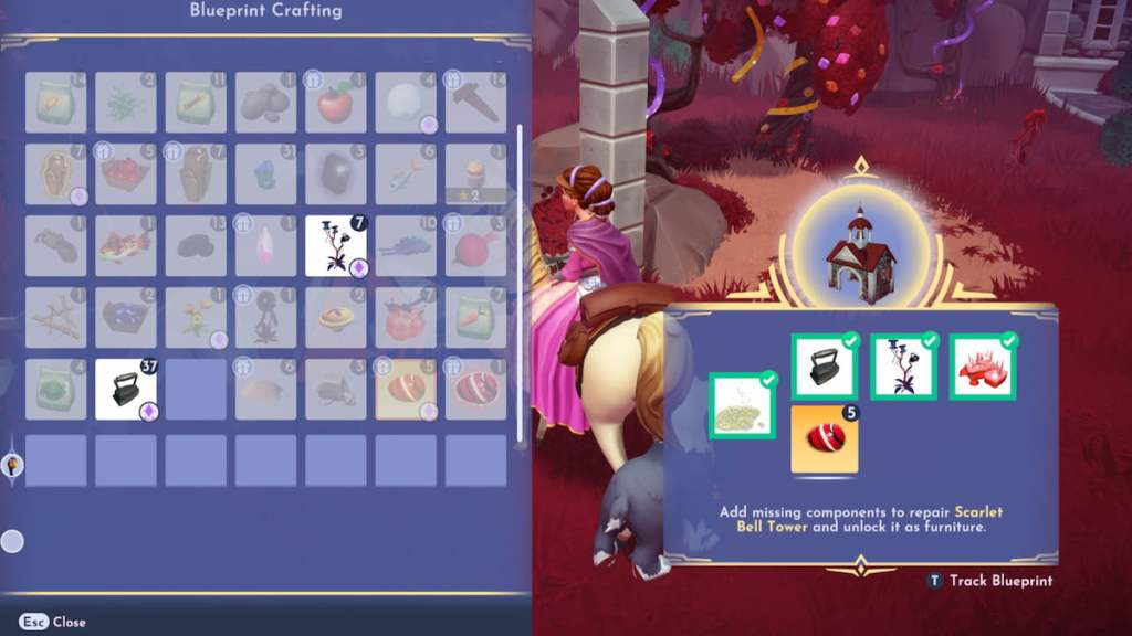 Crafting bell tower in disney dreamlight valley