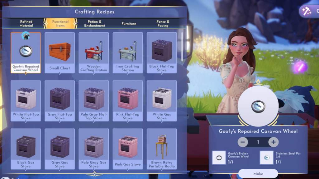 crafting wheel in disney dreamlight valley