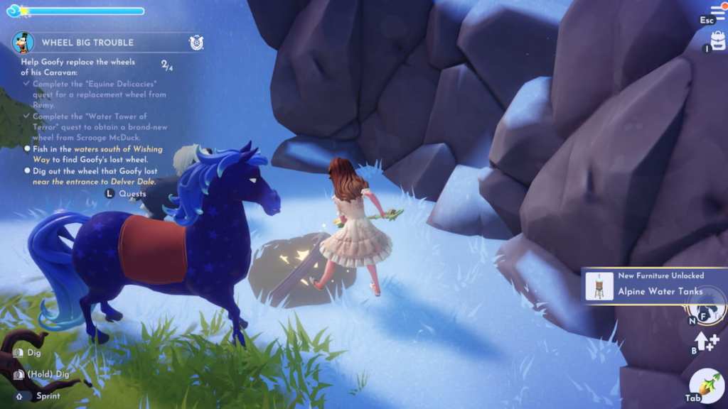 Digging up wheel in disney dreamlight valley