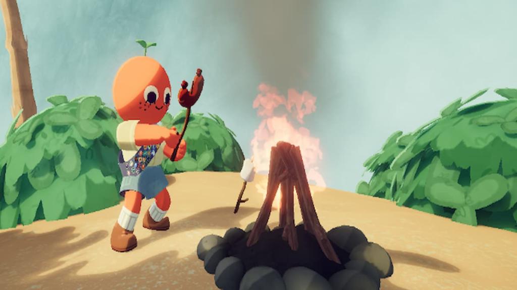 Players cooking at the Campfire in PEAK