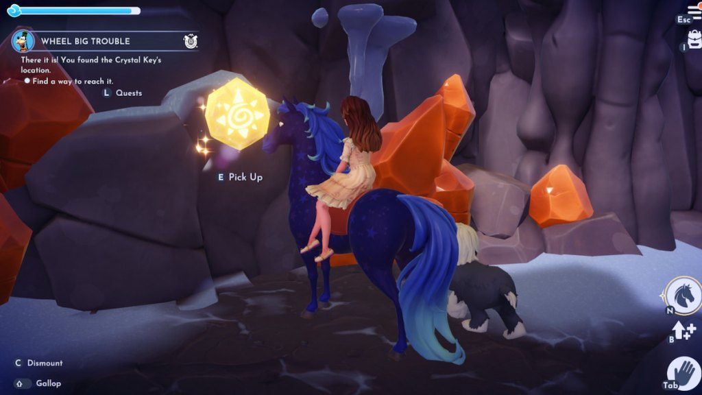 grabbing crystal key in disney dreamlight valley