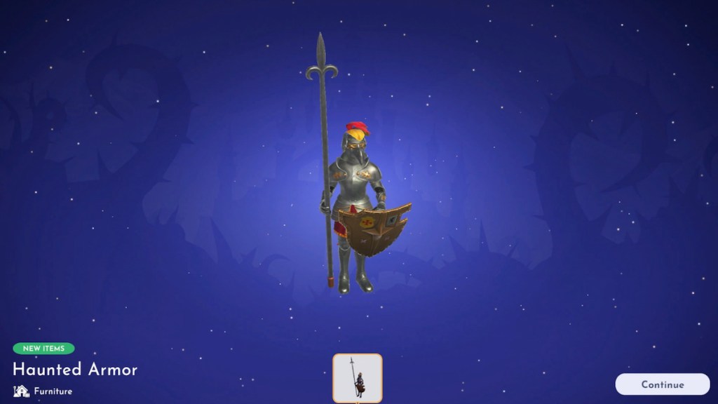haunted armor reward in disney dreamlight valley