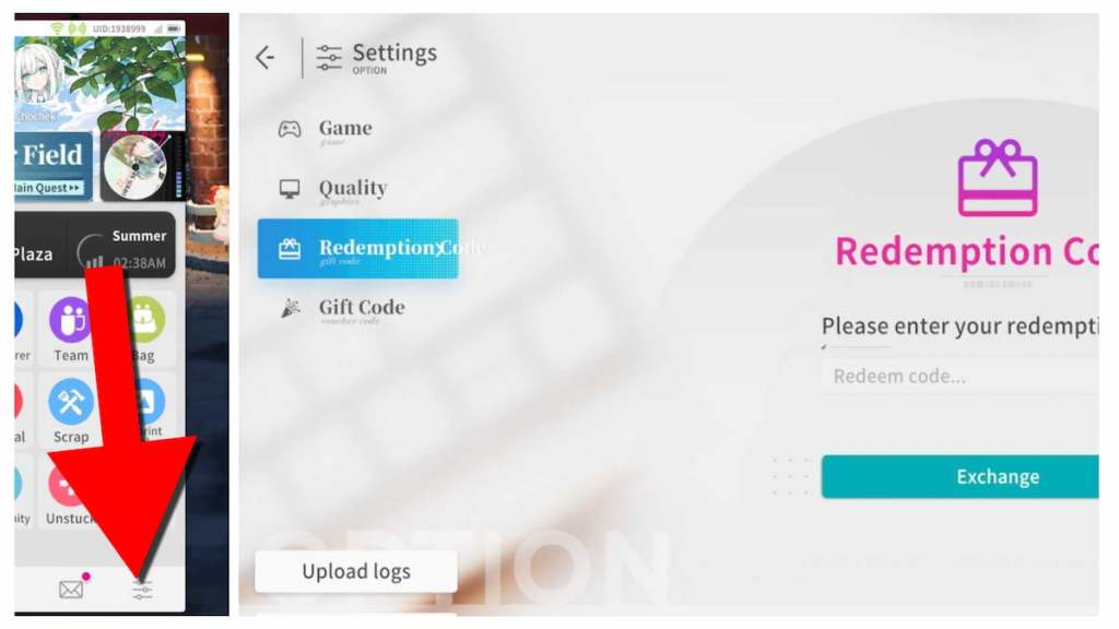How to redeem codes in OverField.