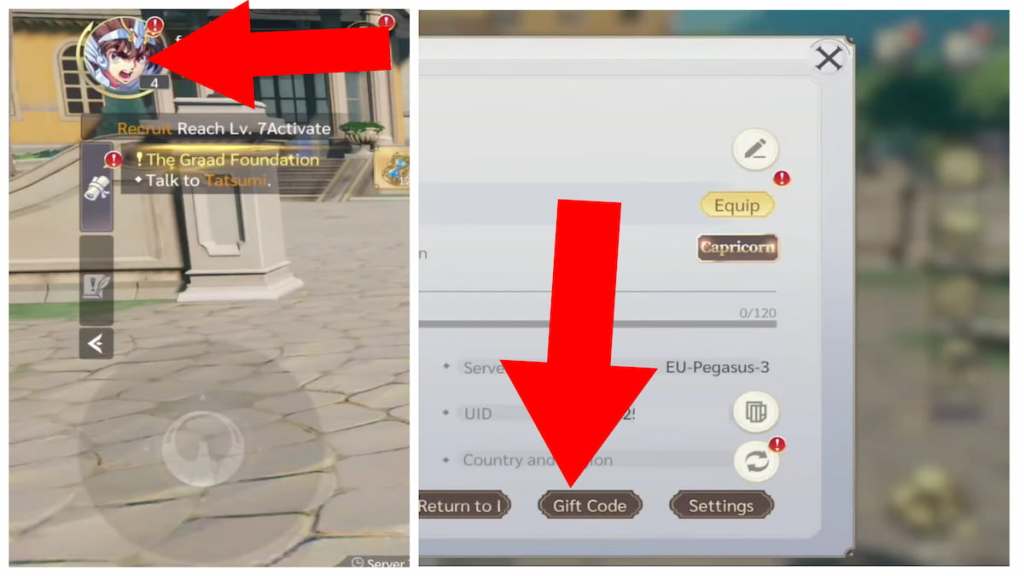 How to redeem Super Seiya EX codes.