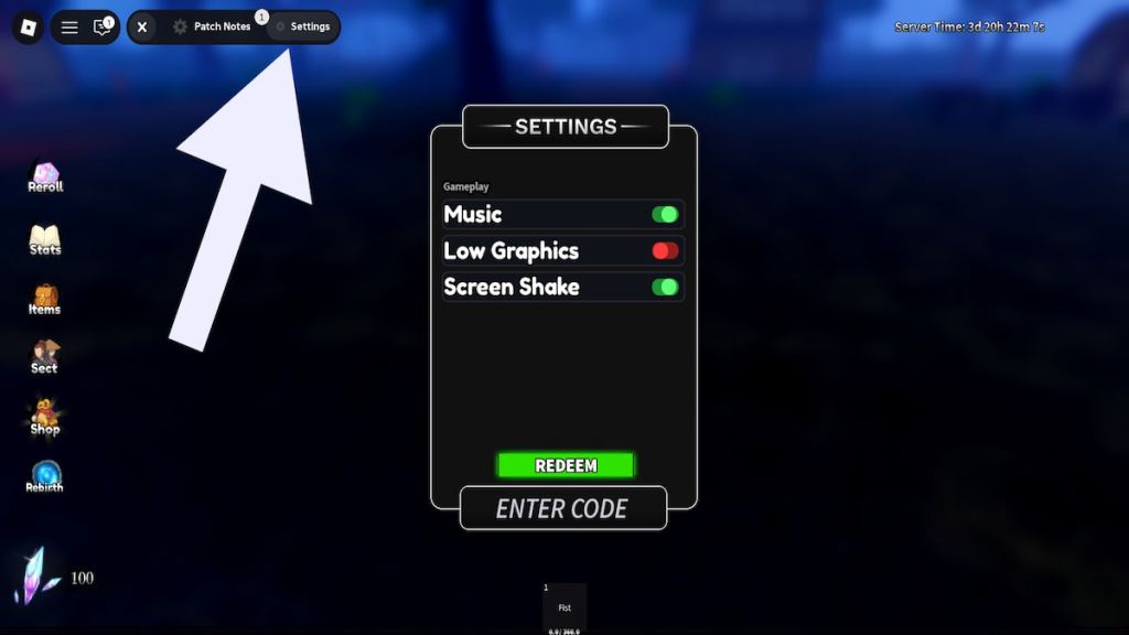 How to redeem codes in Immortal Cultivation.