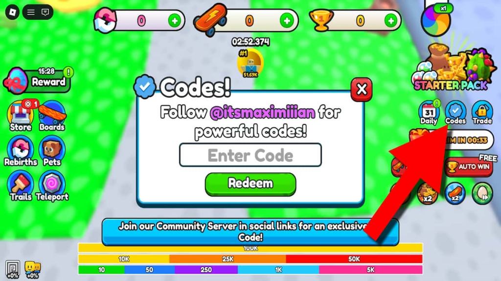 How to redeem Skateboard Simulator codes.