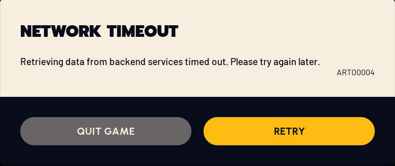 ART00004 Error ARC Raiders