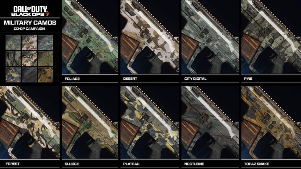BO7 campaign Military camos