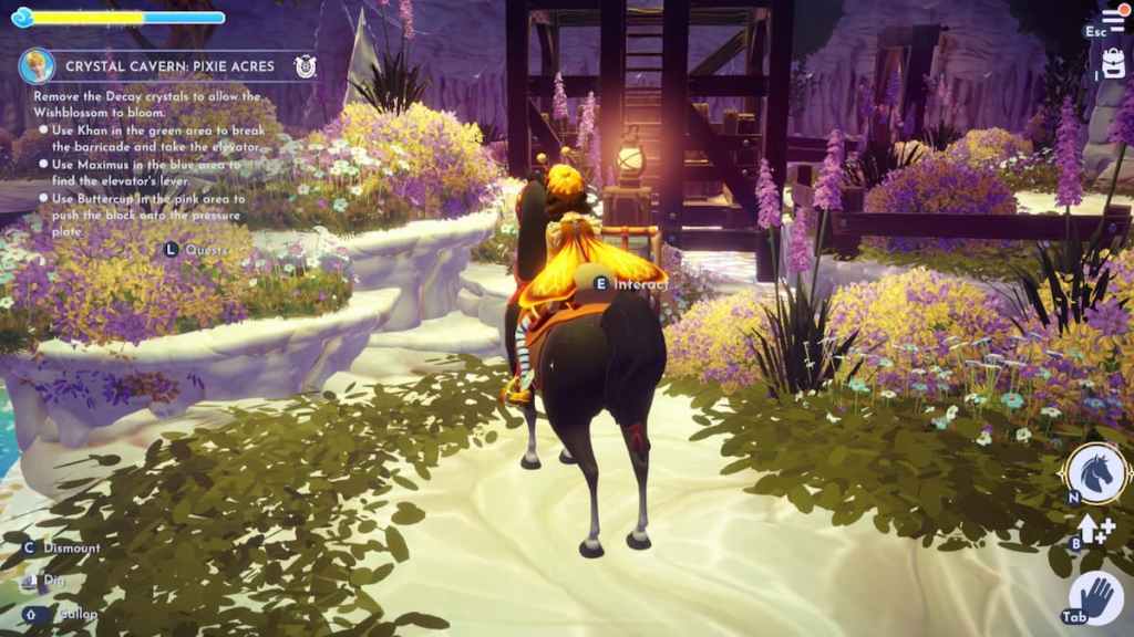 flipping lever while riding horse in disney dreamlight valley