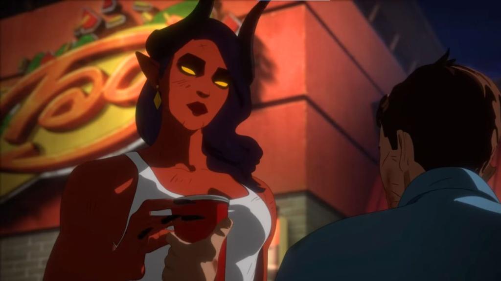 Malevola talking to Robert in Dispatch