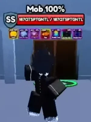 Mob 100% secret boss from Anime Eternal Roblox experience.