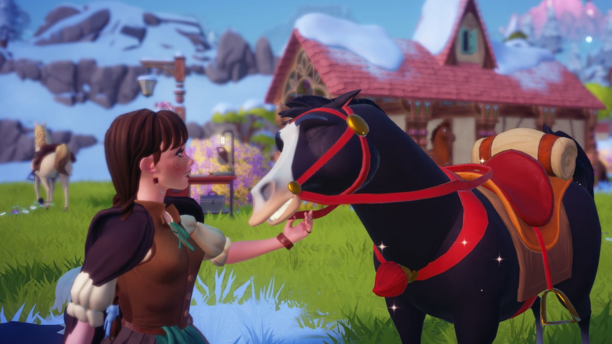 Petting Khan in disney dreamlight valley