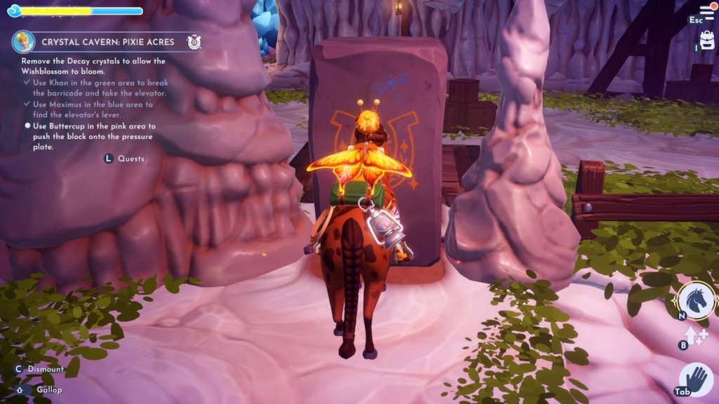 Pushing stone with horse in disney dreamlight valley