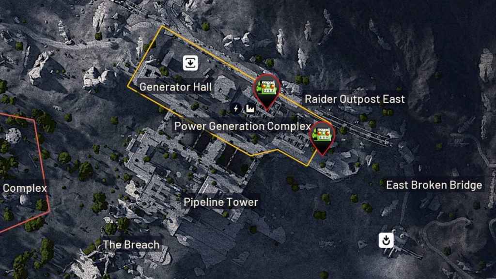 ARC Raiders Power Cable locations on the Dam Battlegrounds map. 