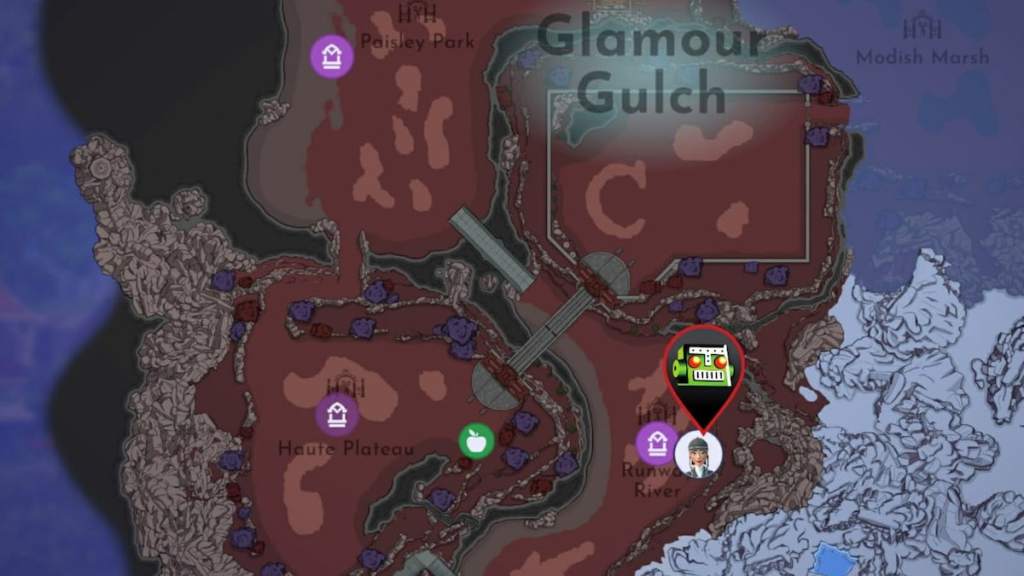 Skunk cave marked on map in disney dreamlight valley