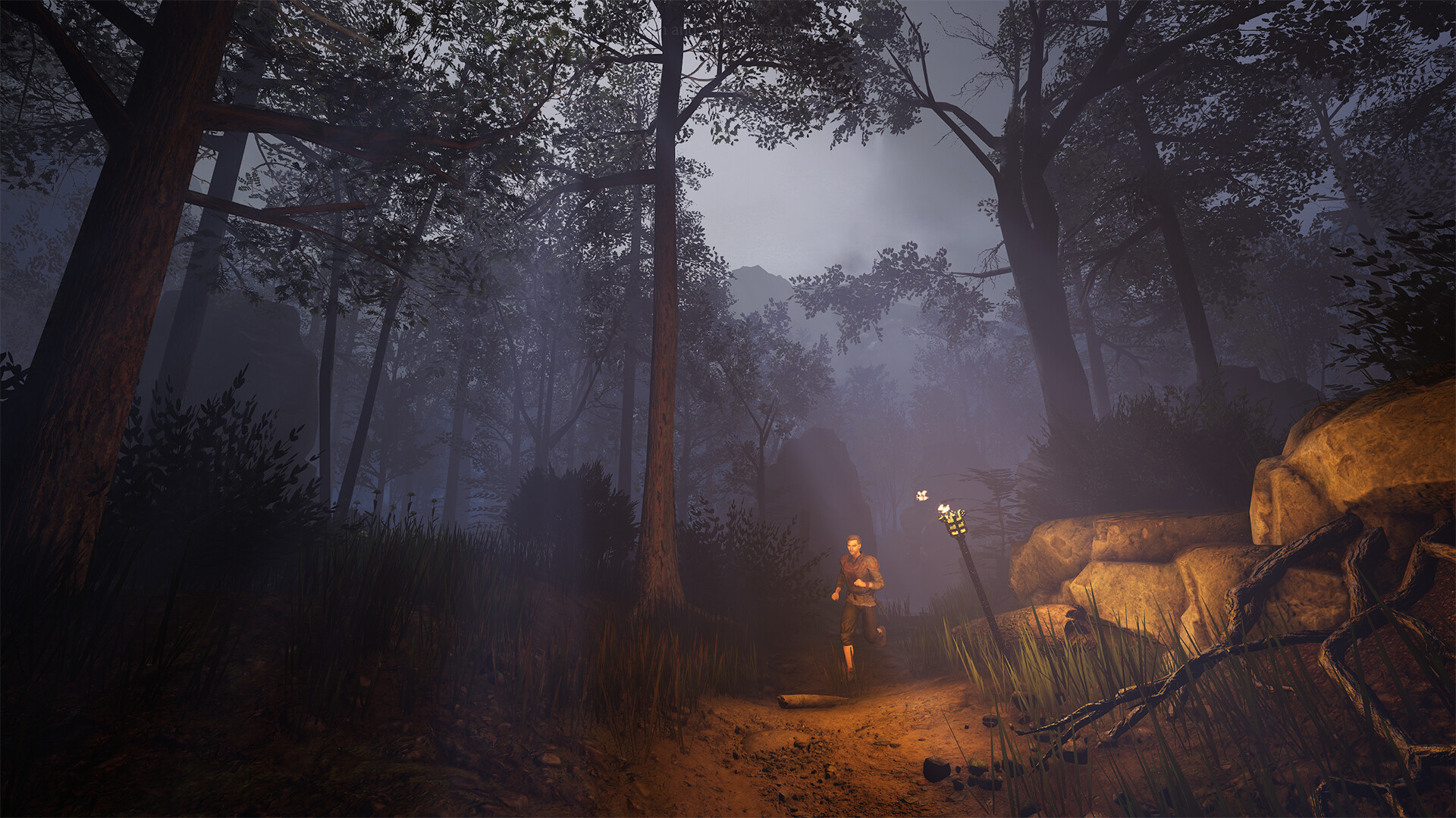 Player exploring in Of Ash and Steel