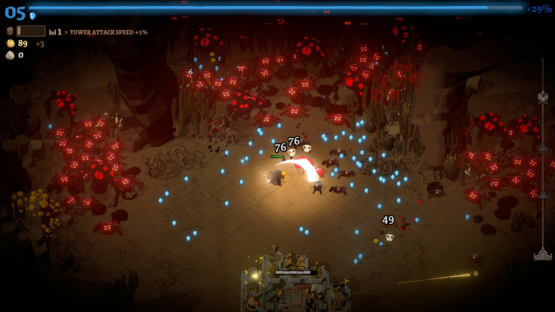 Player battling enemies in Monsters are Coming!