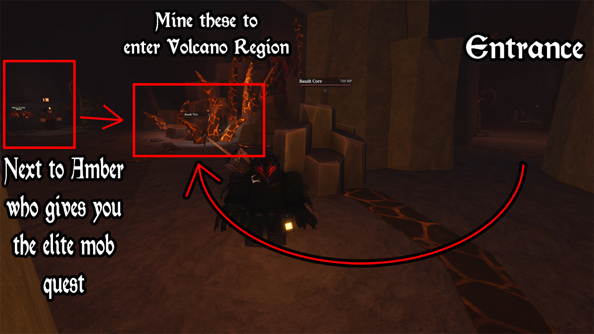 Location of the entrance to the Forge Volcano region.