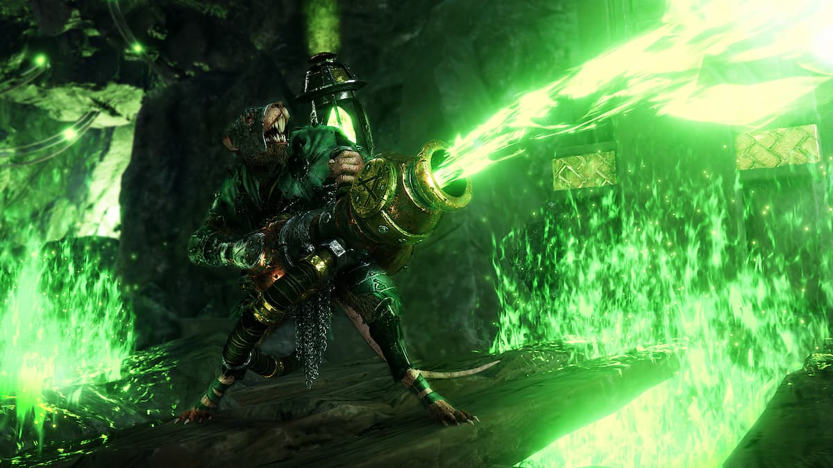 A skaven with a flamethrower in Vermintide 2.