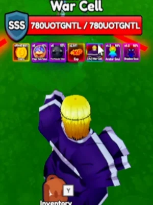 War Cell secret boss from Anime Eternal Roblox experience.