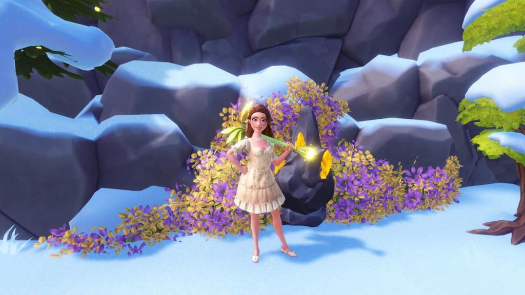 Standing by wishblossom ranch rock spot in disney dreamlight valley