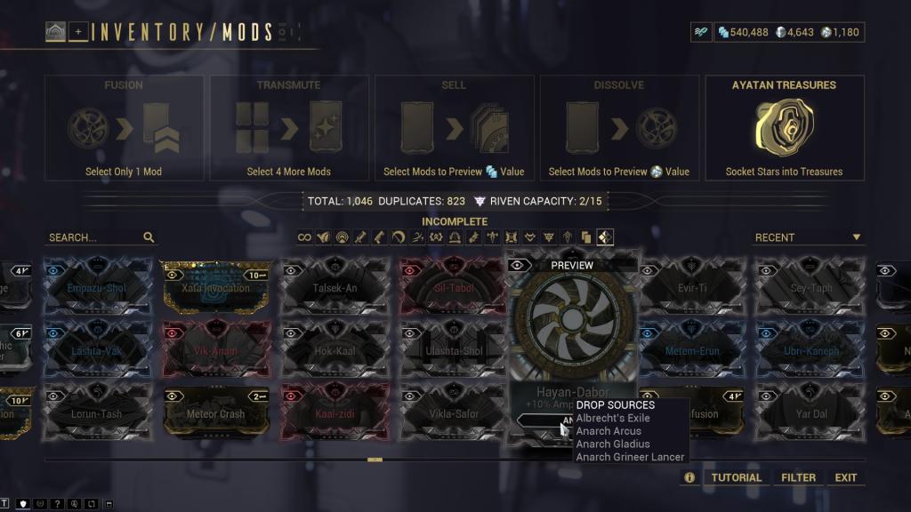 Tektolyst Mods in Warframe