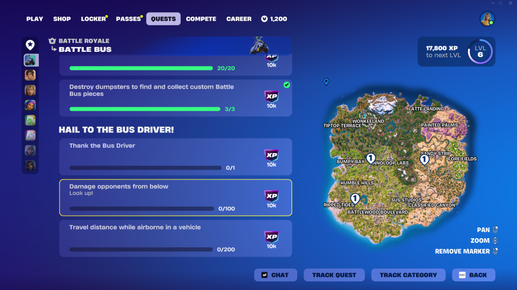 Hail to the Bus Driver quests in Fortnite