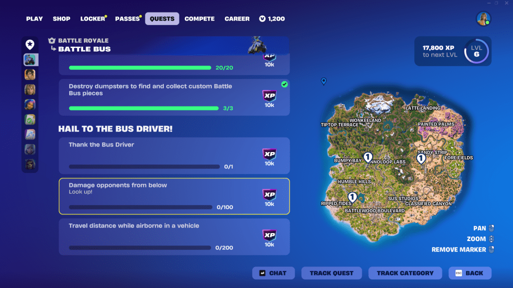 Hail to the Bus Driver quests in Fortnite