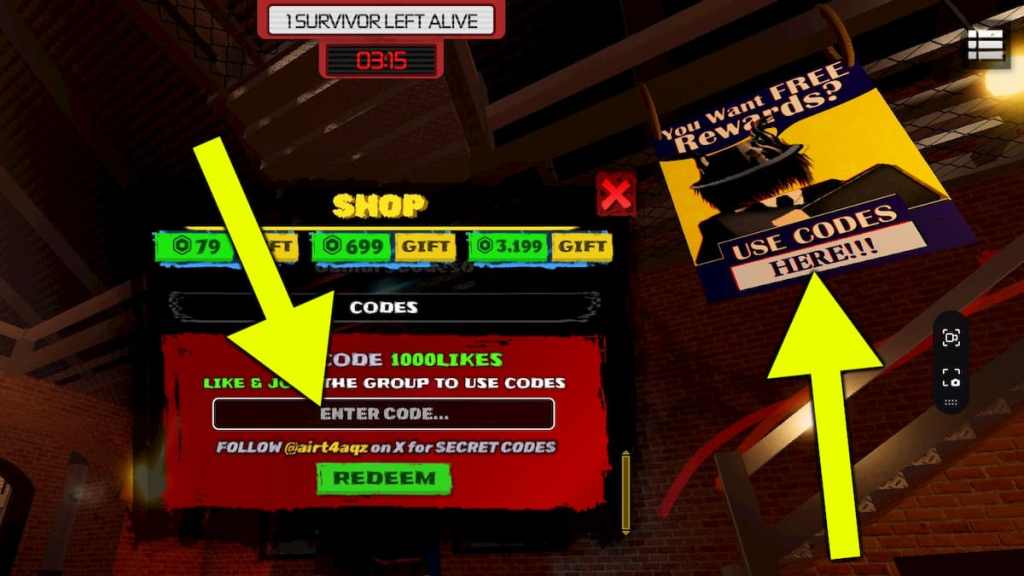 How to redeem Roblox Chasing codes.