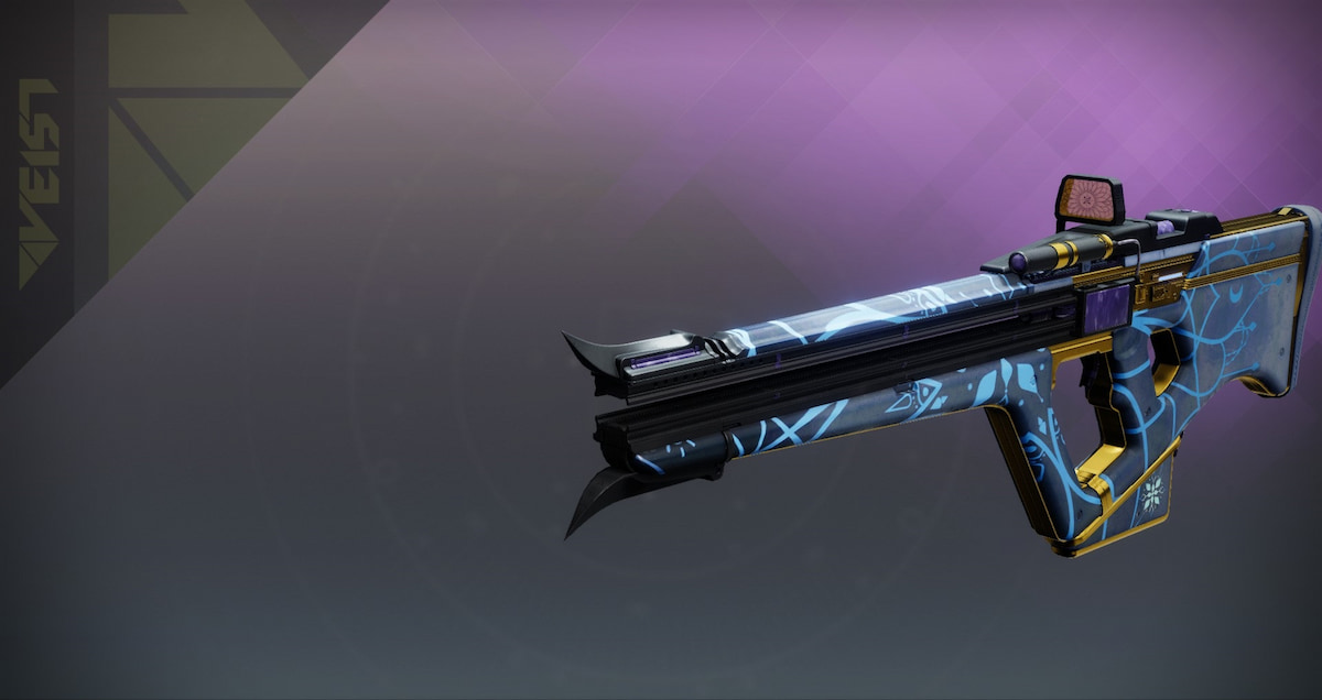 The Mistral Lift linear fusion rifle, with the Dawning symbol on it.
