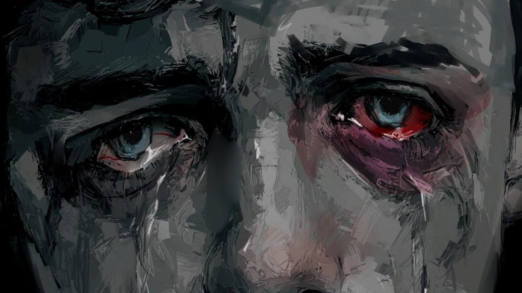 Bloodshot and teary eyes of MC in No Means Nothing Worst Possible Ending