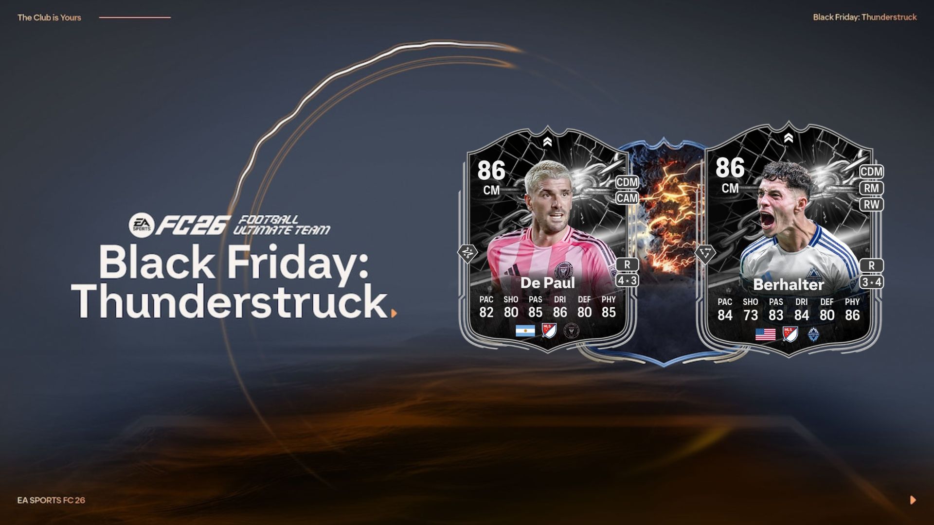 De Paul and Berhalter Showdown cards in FC 26