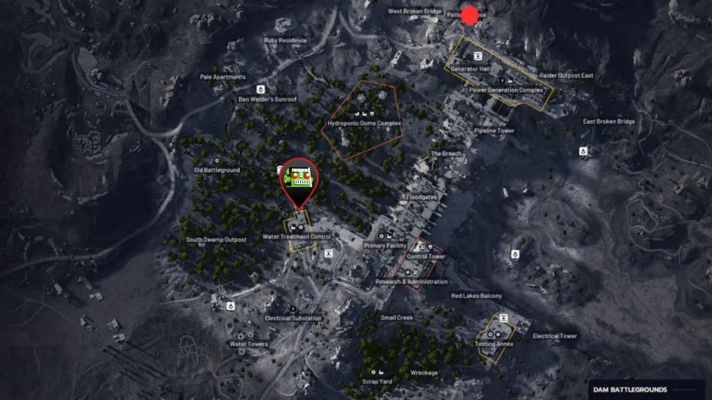 Toxic barrel location on Dam Battlegrounds