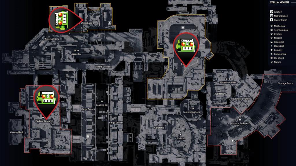 Surveyor locations in Stella Montis