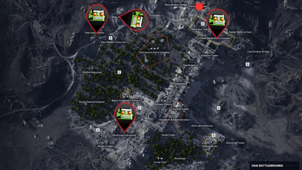Power Bank locations on Dam Battlegrounds
