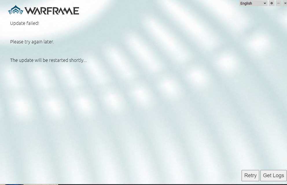 Failed update error in Warframe