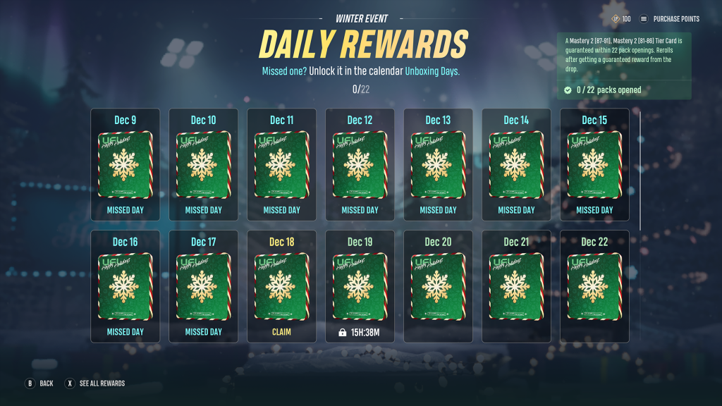 Daily Rewards in the Unboxing Days event in UFL