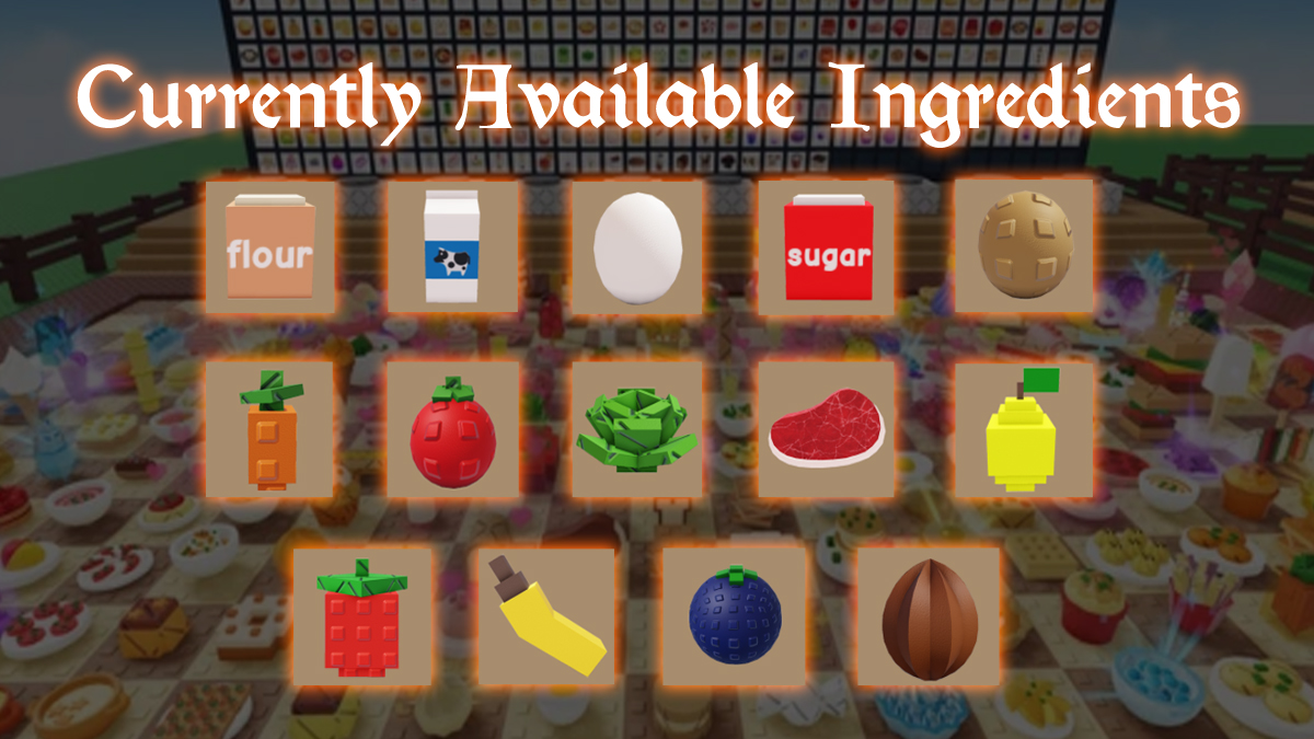 all ingredients in craft food roblox