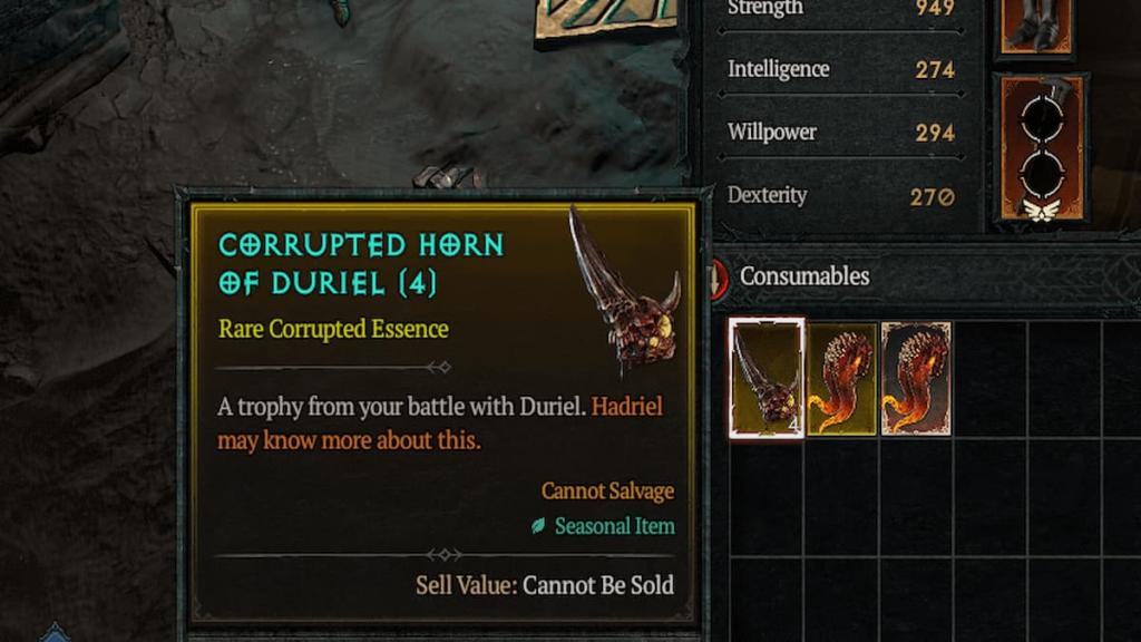 Corrupted item in Diablo 4